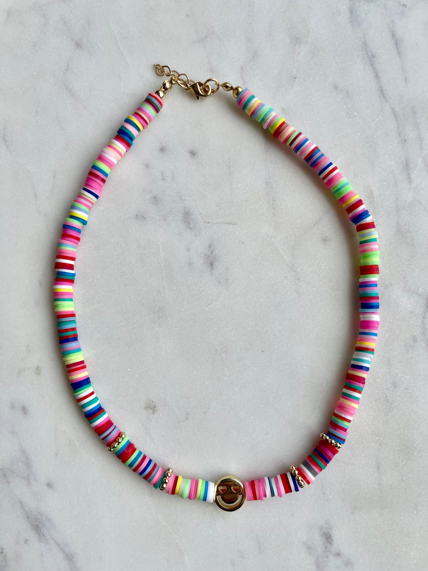 Rainbow Happy Face Necklace
