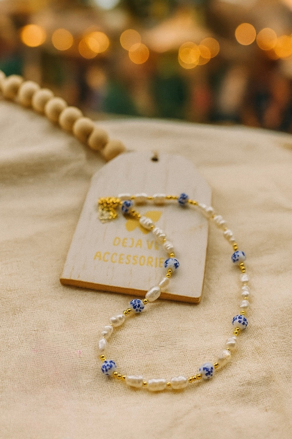 Blue Blossom Pearl Necklace ๐ธ