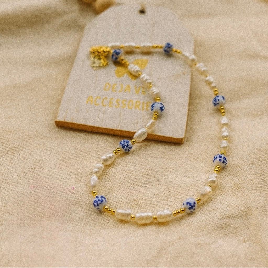 Blue Blossom Pearl Necklace ๐ธ
