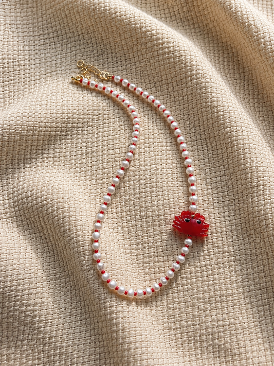 Coastal Crab Pearl Necklace