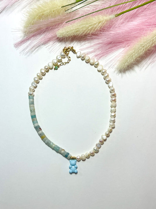 AQUA BEAR NECKLACE