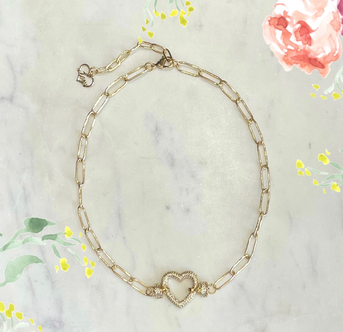 HEART PAPER CLICK NECKLACE