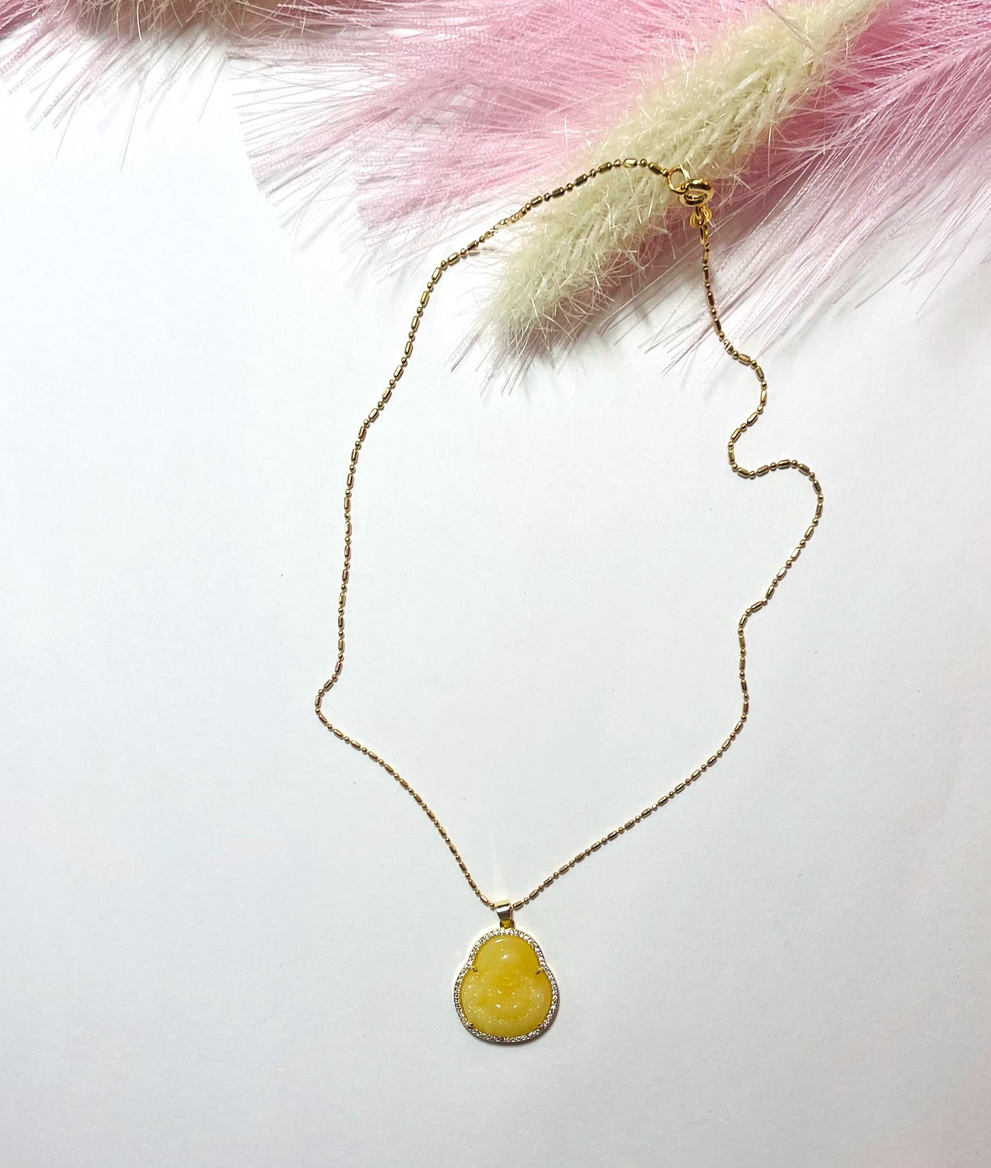 YELLOW CZ BUDDHA NECKALCE