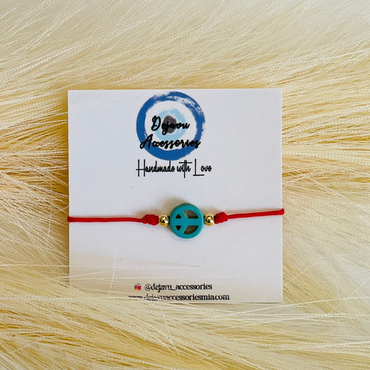 Peace symbol red string