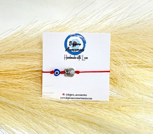 EVIL EYE OWL KABBALAH BRACELET